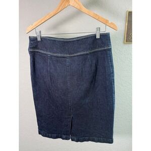 LRL Ralph Lauren‎ Jeans Co Dark Wash Denim Pencil Skirt Size 10 Zip Pockets